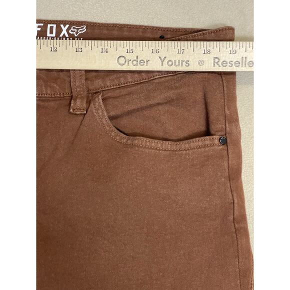 Fox Racing Pants Mens 38 Brown Dagger Skinny Fit Mid Rise Durable Denim - Picture 5 of 10